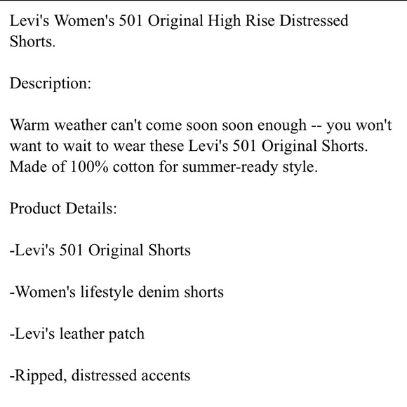 Levi’s 501 premium jean shorts size 33 - Picture 6 of 12